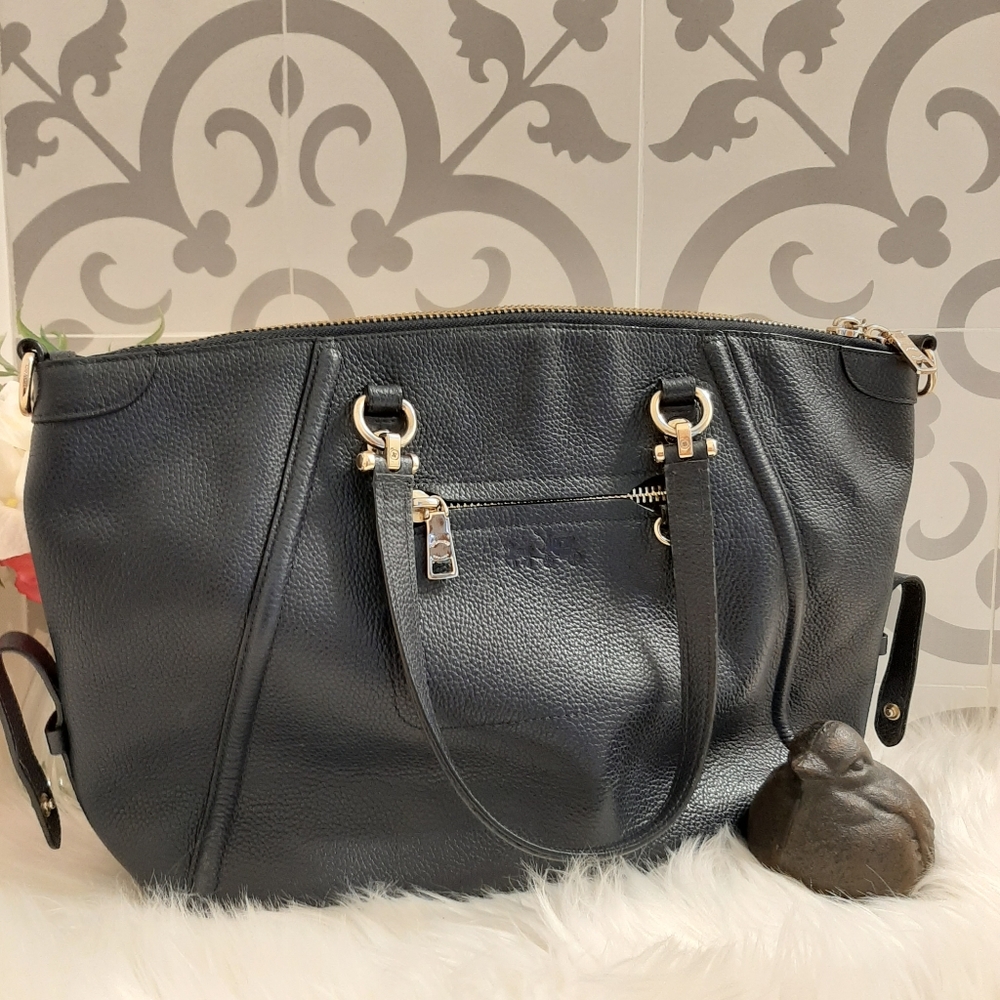 Coach Navy Blue Leather Shoulder Bag